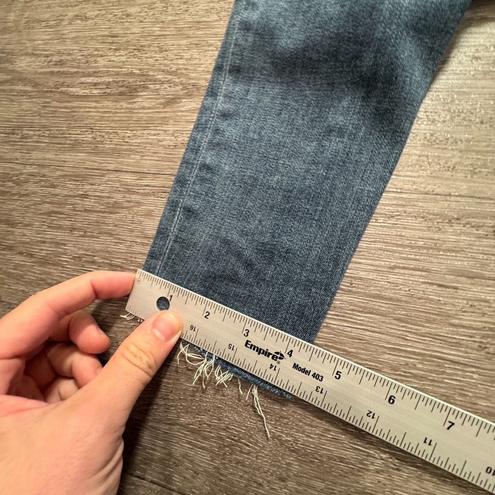 Good American Jeans Womens 0 25 Blue Denim Good Waist 24x28 Distressed Casual - Picture 11 of 12